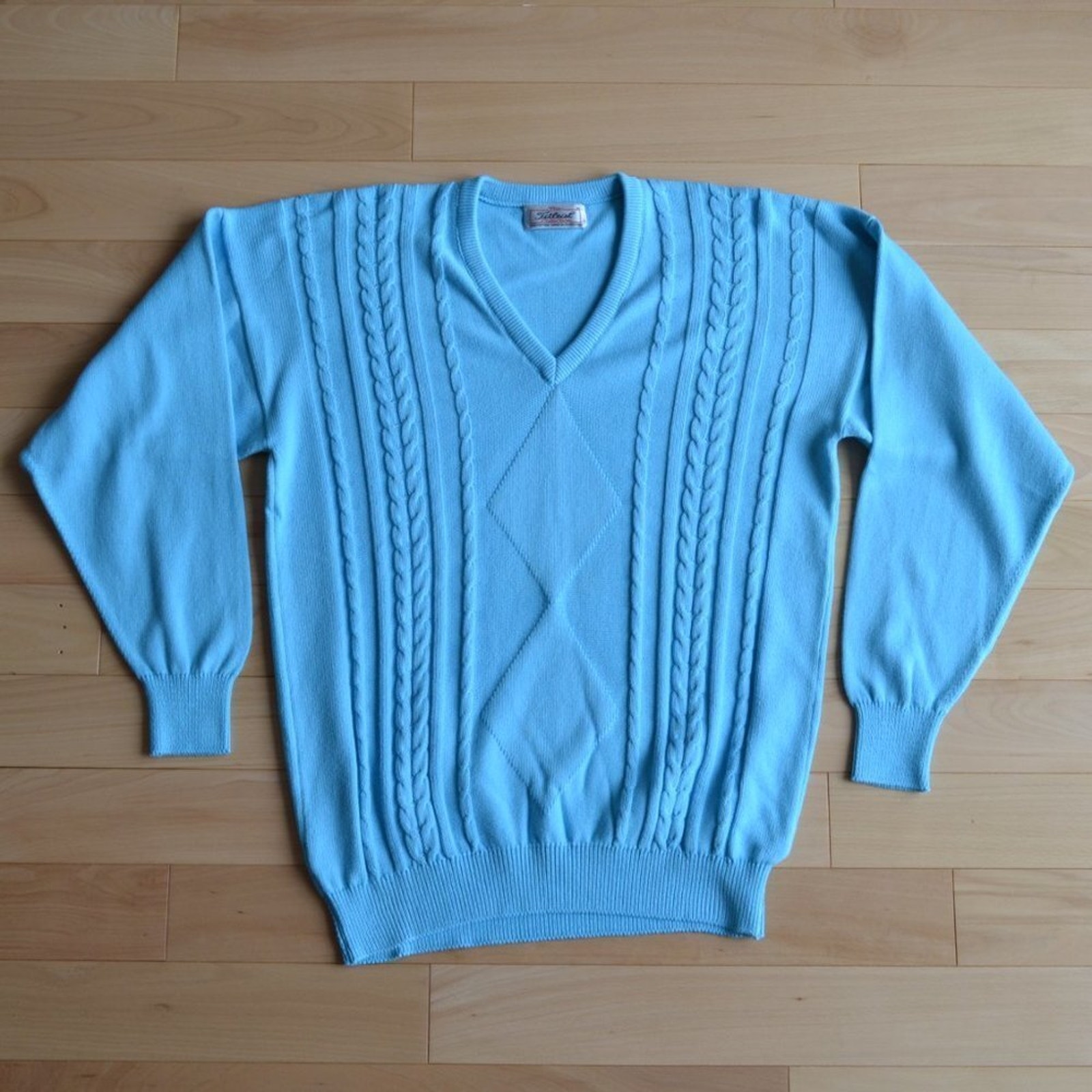 Nwt Vintage Titleist V Neck Cable Knit Sweater — image 2 of 5